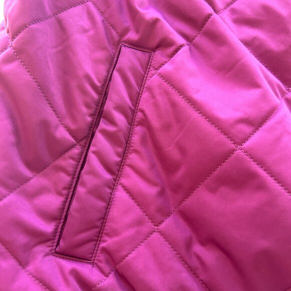 Berry Bold Ava & Viv Quilted Zip Jacket | Plus Size 3X - Picture 10 of 16